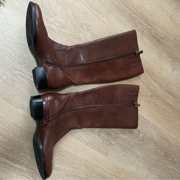 ECCO Brown Hobart Leather Knee High 25mm Riding Boot Full Zip Size 40 US 10 - Picture 3 of 9